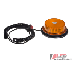 LED maják výstražný, oranžový, 12-24V, 88/120x40mm, magnet