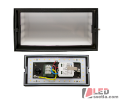 LED světlo nástěnné CORONA H, 9W, IP65, 71x106x206mm, černé, WW (teplá bílá)