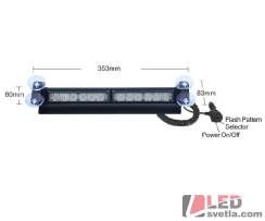 Autosvětlo LED vnitřní, modro-červené, 12-24V, 12x3W, PREDATOR