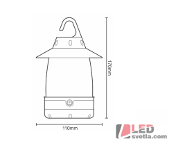 Svítilna kempingová 2x bílá 1W + červená