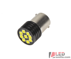 Autožárovka BA15s, bílá, 12V, 9LED/3030SMD