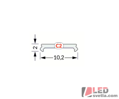 Krycí lišta naklapávací C2 pro SMART10 a SMART-IN10, čirá