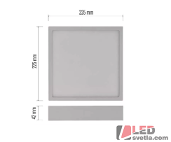 Svítidlo čtverec 225mm, NEXXO, bílé, 21W, 1900lm, CCT (nastavitelná barva světla)