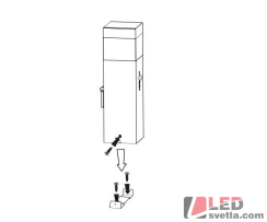 Zahradní svítidlo - sloupek GARD, s paticí E14, 230V, 36cm, IP44, se zásuvkou