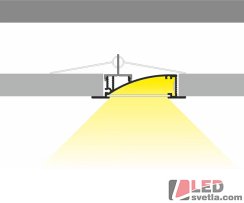 Profil hliníkový W31 FLAT H/UX, černý elox, 53x10,6x2000mm, 15-25W/m