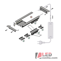 Profil hliníkový W31 FLAT H/UX, černý elox, 53x10,6x2000mm, 15-25W/m