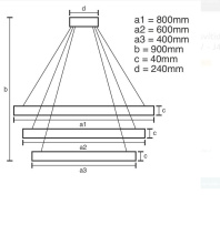 Svítidlo 125W CCT dim + DO 80-60-40cm
